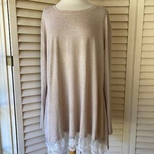 Sanifer Lace Trim Tunic Top
